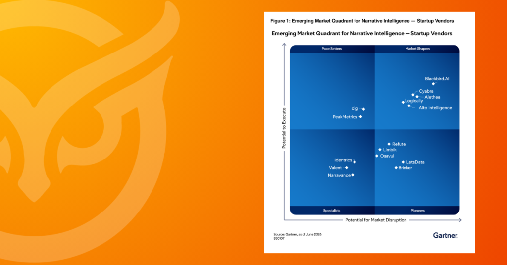 Cyabra Named a Market Shaper in June 2026 Gartner® Emerging Market Quadrant for Narrative Intelligence — Startup Vendors