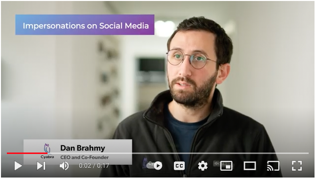 Man with glasses speaking on camera; overlay headline reads 'Impersonations on Social Media' with a lower-third banner