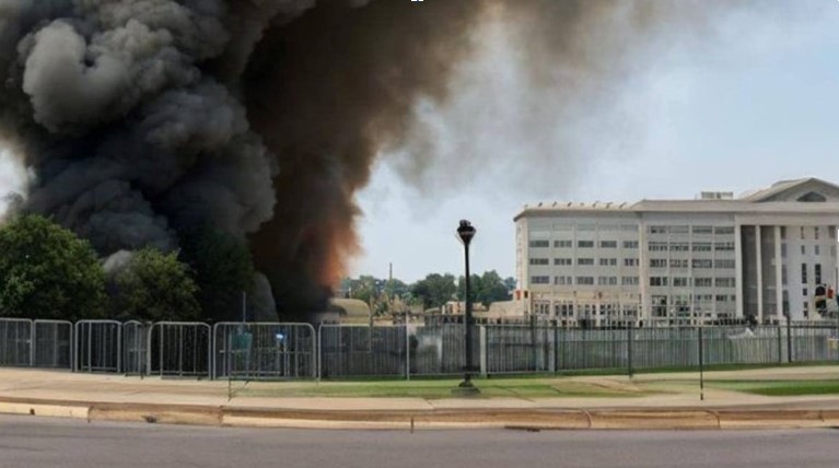 Fake GenAI image showing an explosion in the Pentagon