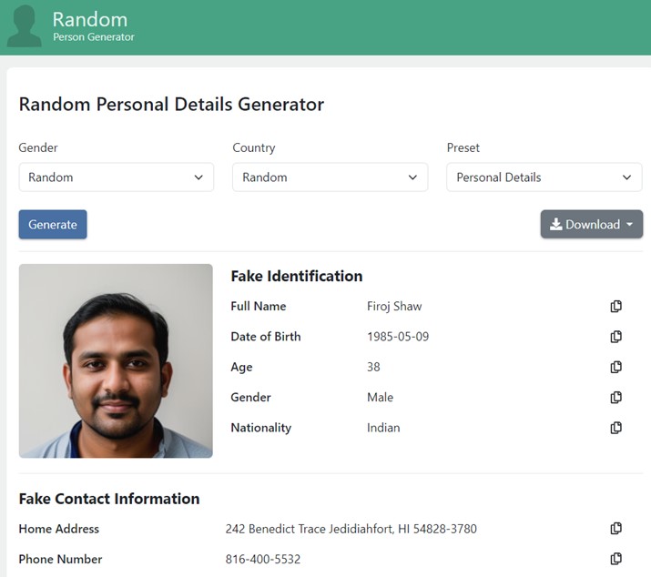 Fake people generators - would you be able to tell? 