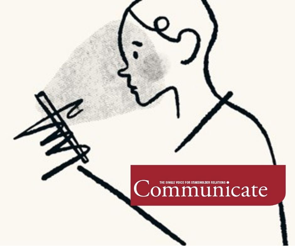 Minimalist drawing of a person intently looking at a glowing smartphone, symbolising how misinformation spreads to audiences